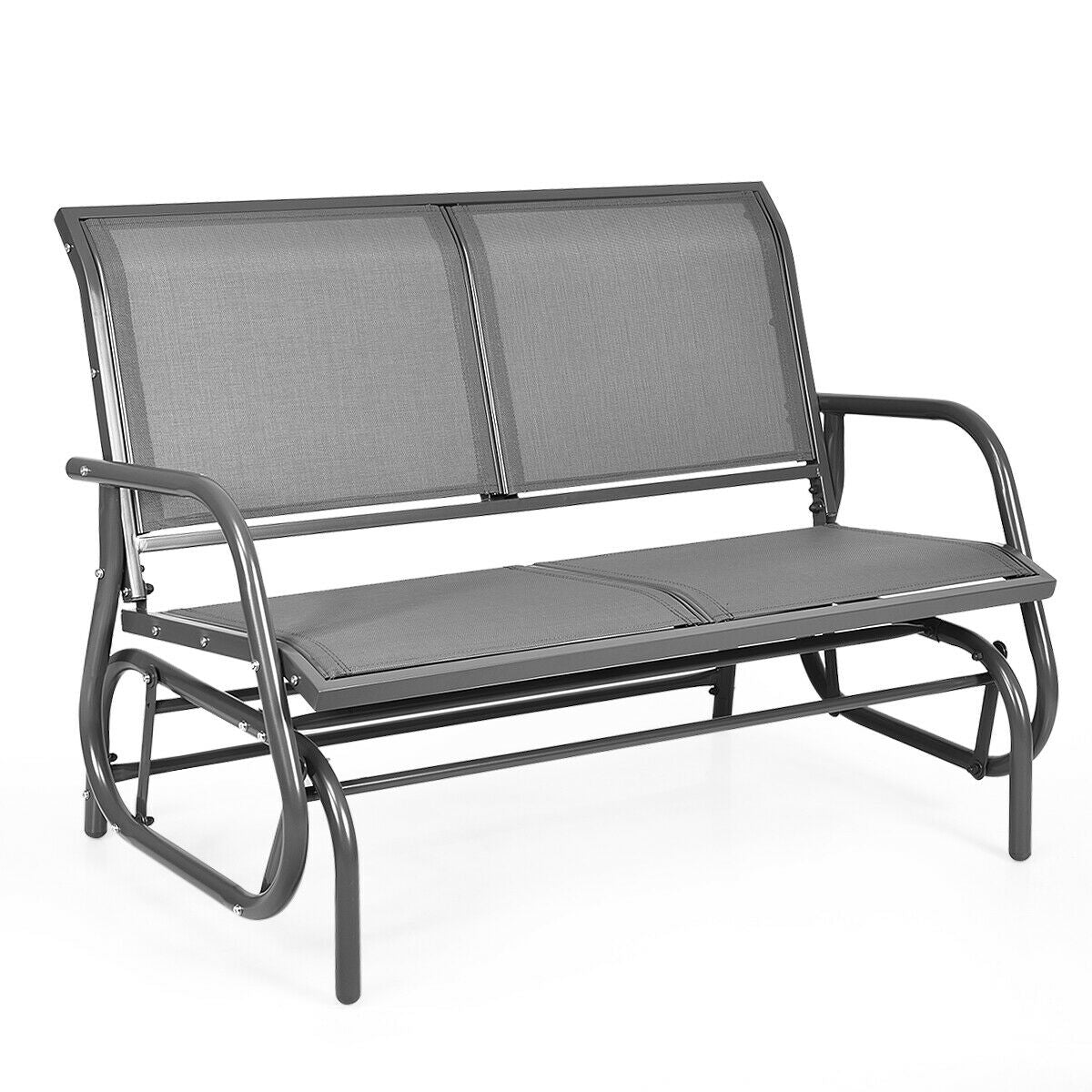 48-Inch Outdoor Glider Loveseat with Steel Frame