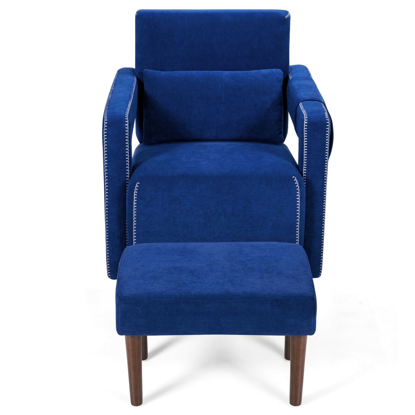 Berber Fleece Accent Chair with Ottoman and Waist Pillow