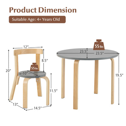 Kids Wooden Table and Chair Set - 5 Piece Activity Furniture