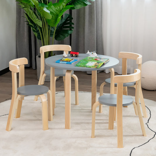 Kids Wooden Table and Chair Set - 5 Piece Activity Furniture
