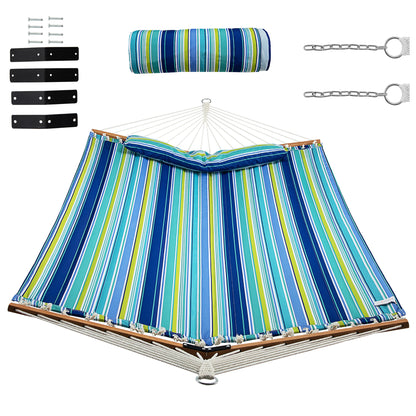 Portable Hammock with Detachable Pillow and Spreader Bars