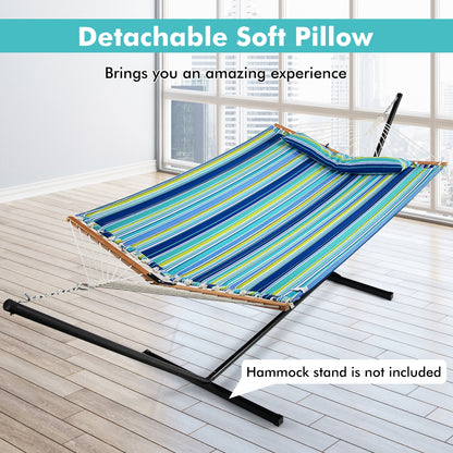 Portable Hammock with Detachable Pillow and Spreader Bars
