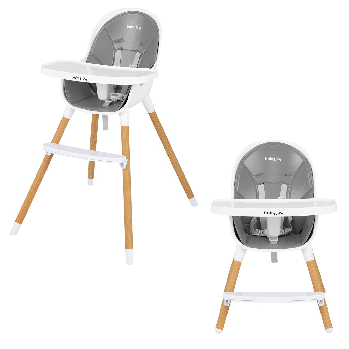 4-in-1 Convertible Baby High Chair with Adjustable Tray