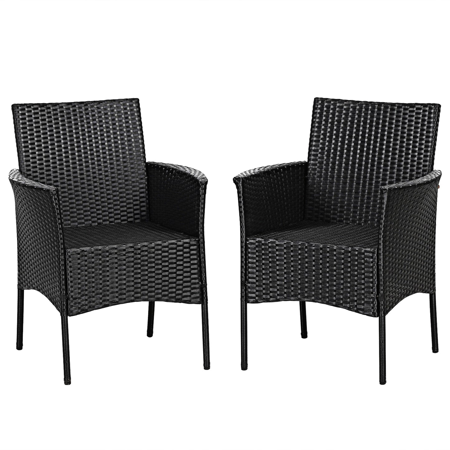 Patio Wicker Dining Chairs Set of 2 with Cushions