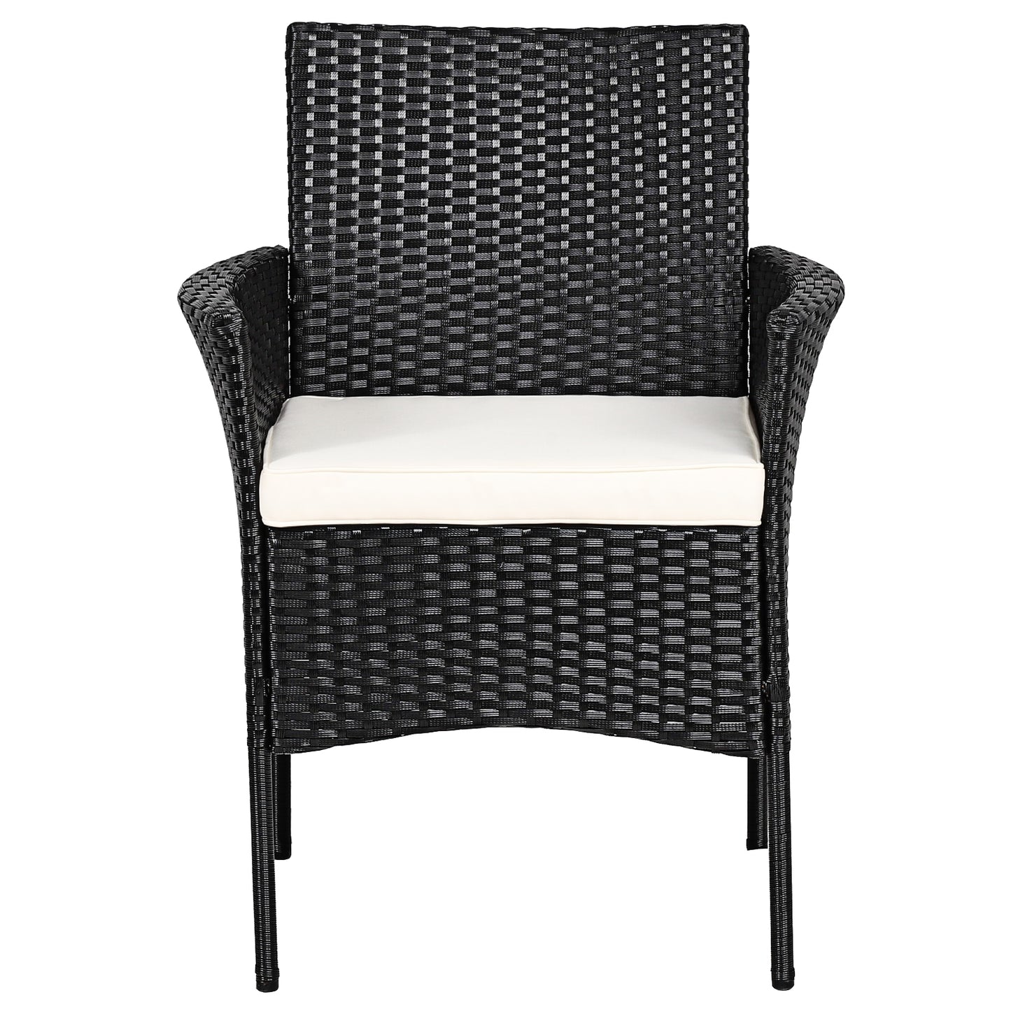 Patio Wicker Dining Chairs Set of 2 with Cushions