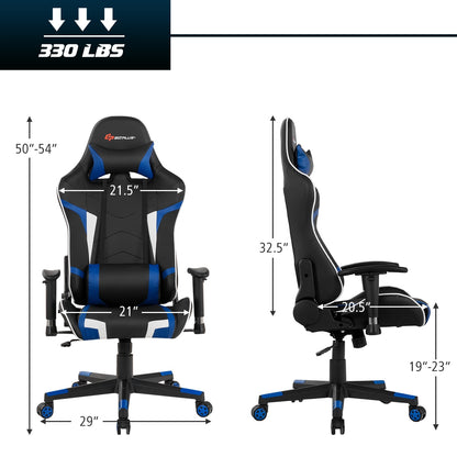 Reclining Gaming Chair with Massage Lumbar Support