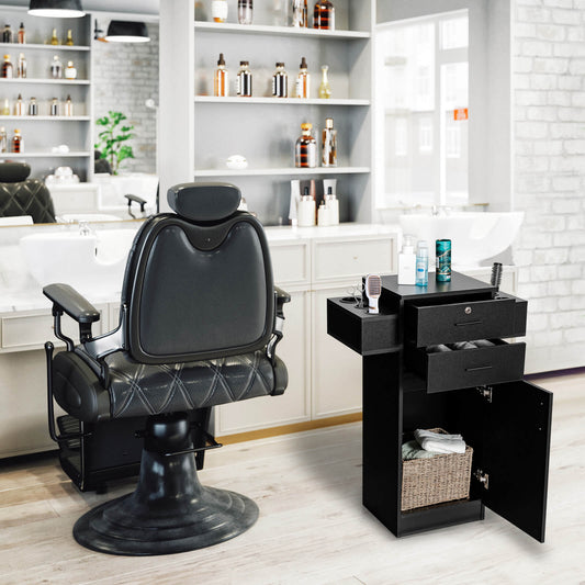 Salon Station Storage Cabinet with 6 Hair Dryer Holders