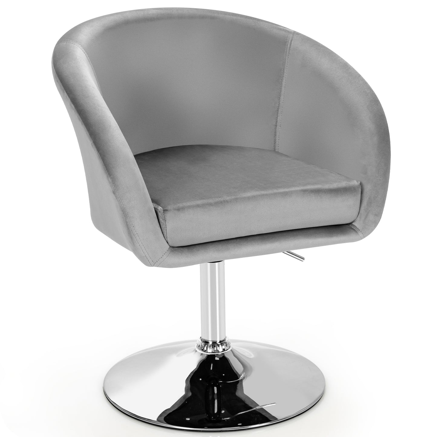 Swivel Accent Chair with Adjustable Height and Round Back