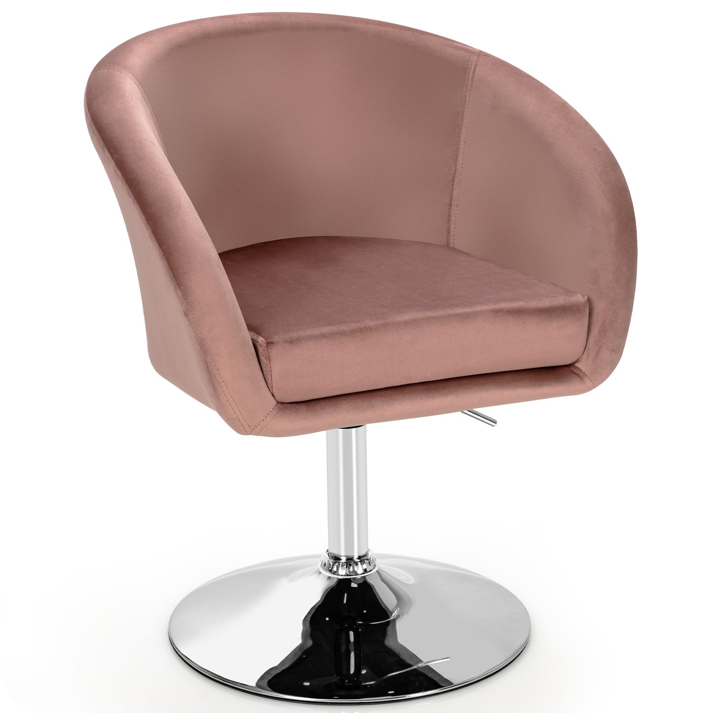 Swivel Accent Chair with Adjustable Height and Round Back