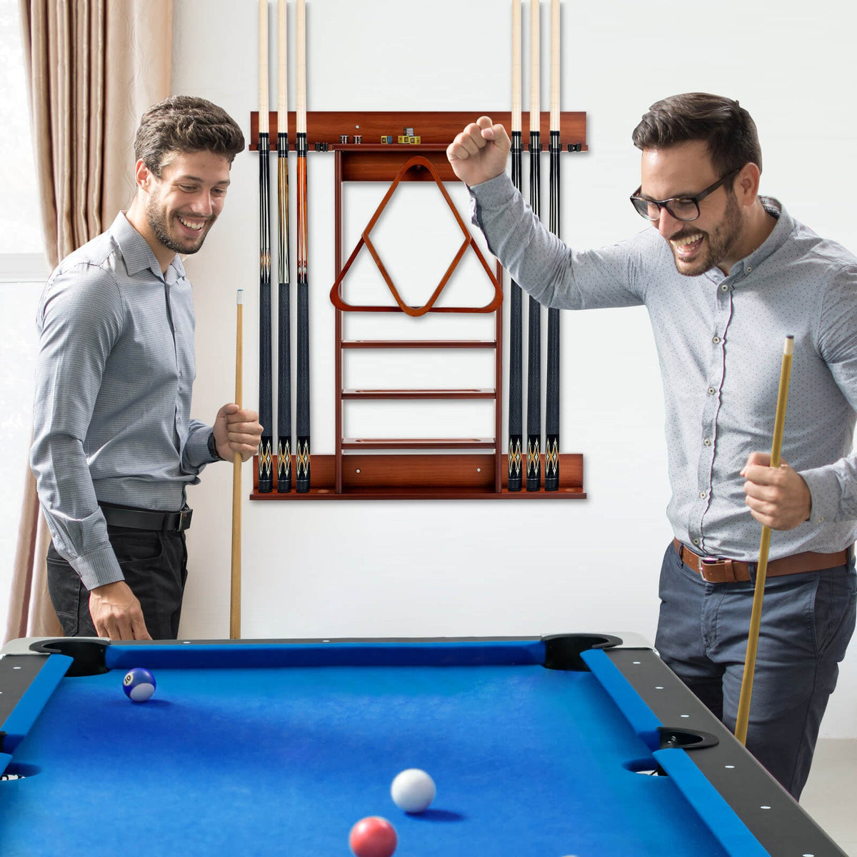 Wall-mounted Billiards Pool Cue Rack Only