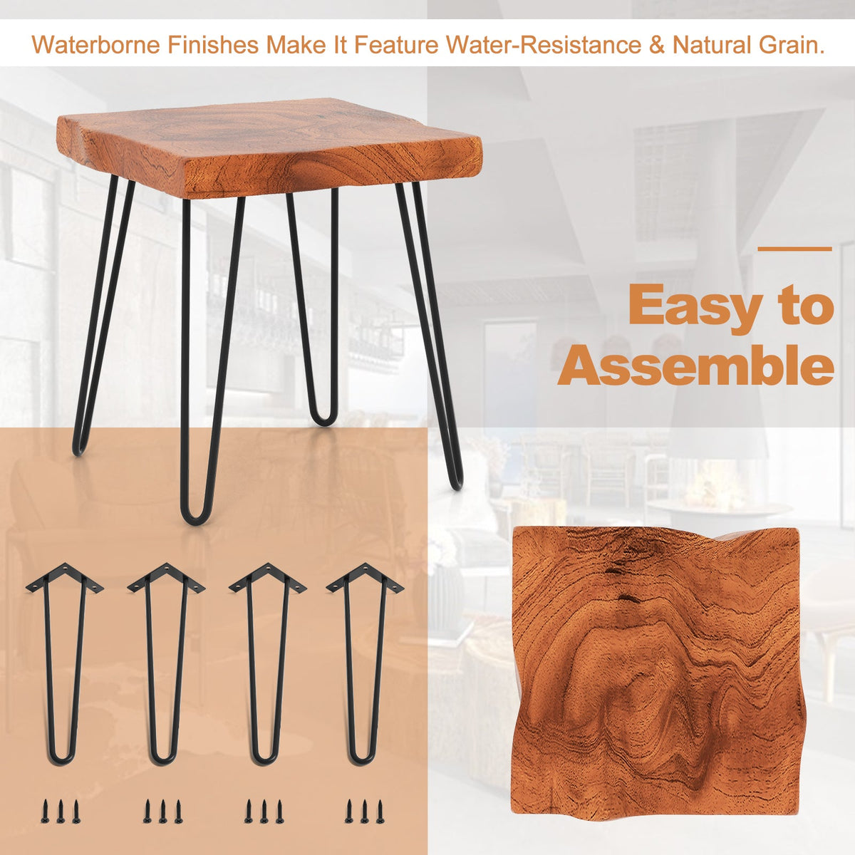 Square Reclaimed Recycled Indonesia Teak Wood End Table