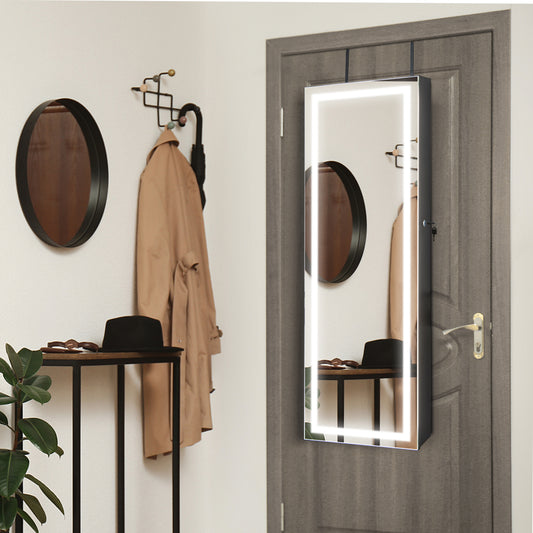 Full Length Mirrored Jewelry Armoire with LED Lights