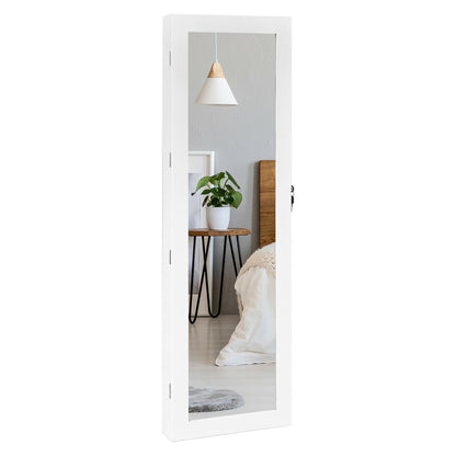 Wall Mounted Jewelry Cabinet with LED Mirror
