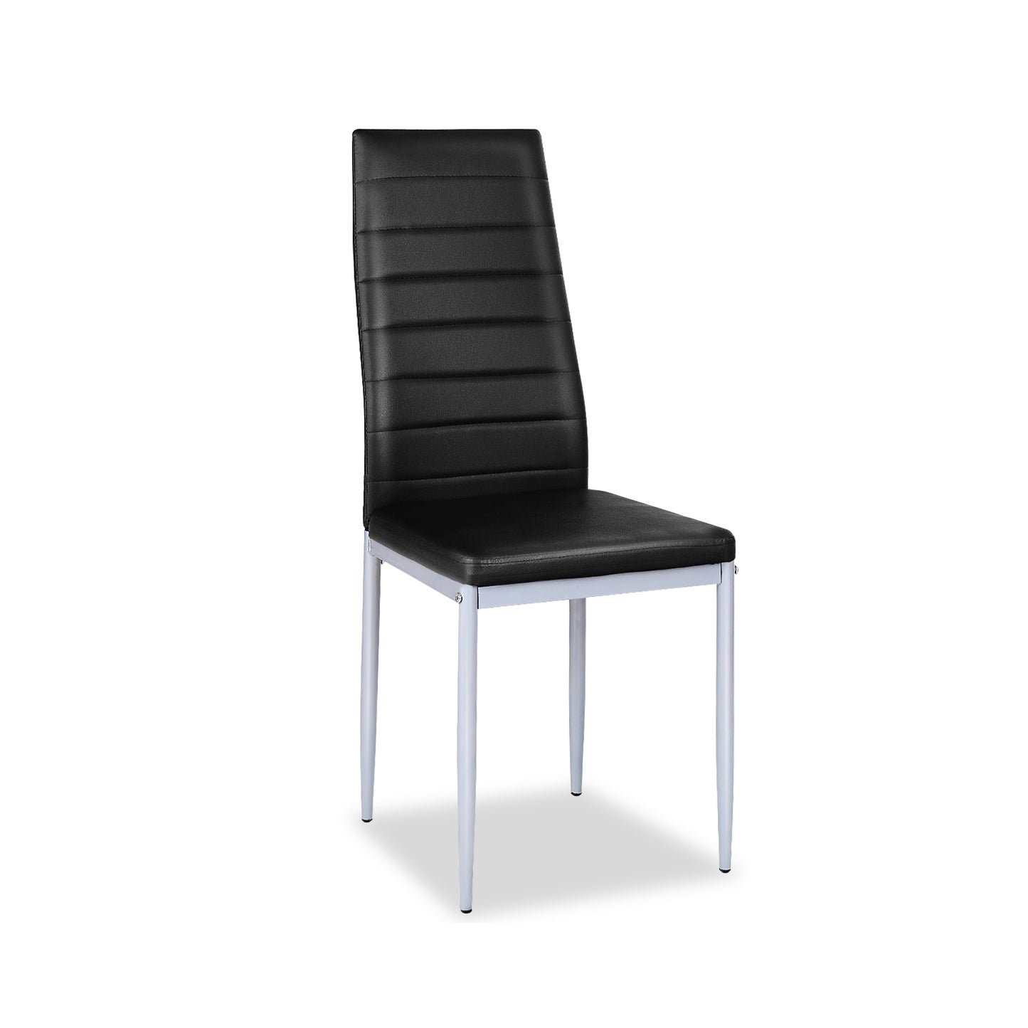 PVC Leather Dining Side Chairs Set of 4 - Black