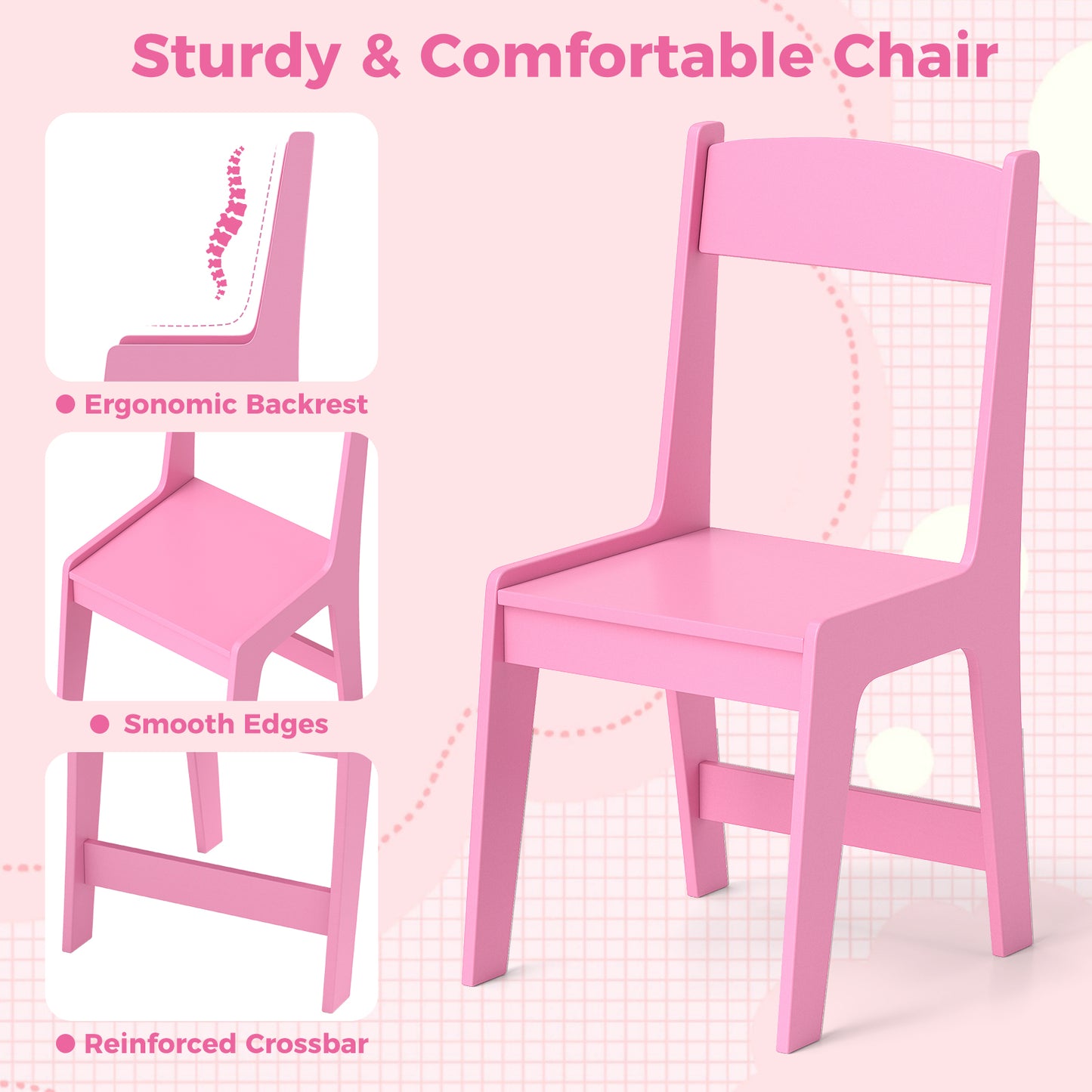 Kids Study Desk and Chair Set with Hutch and Storage Cabinet