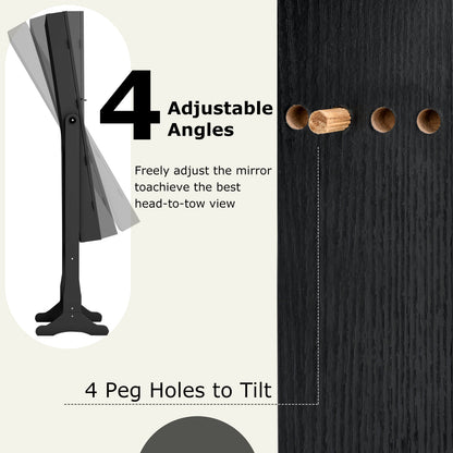Jewelry Armoire with Full-Length Mirror and LED Lights