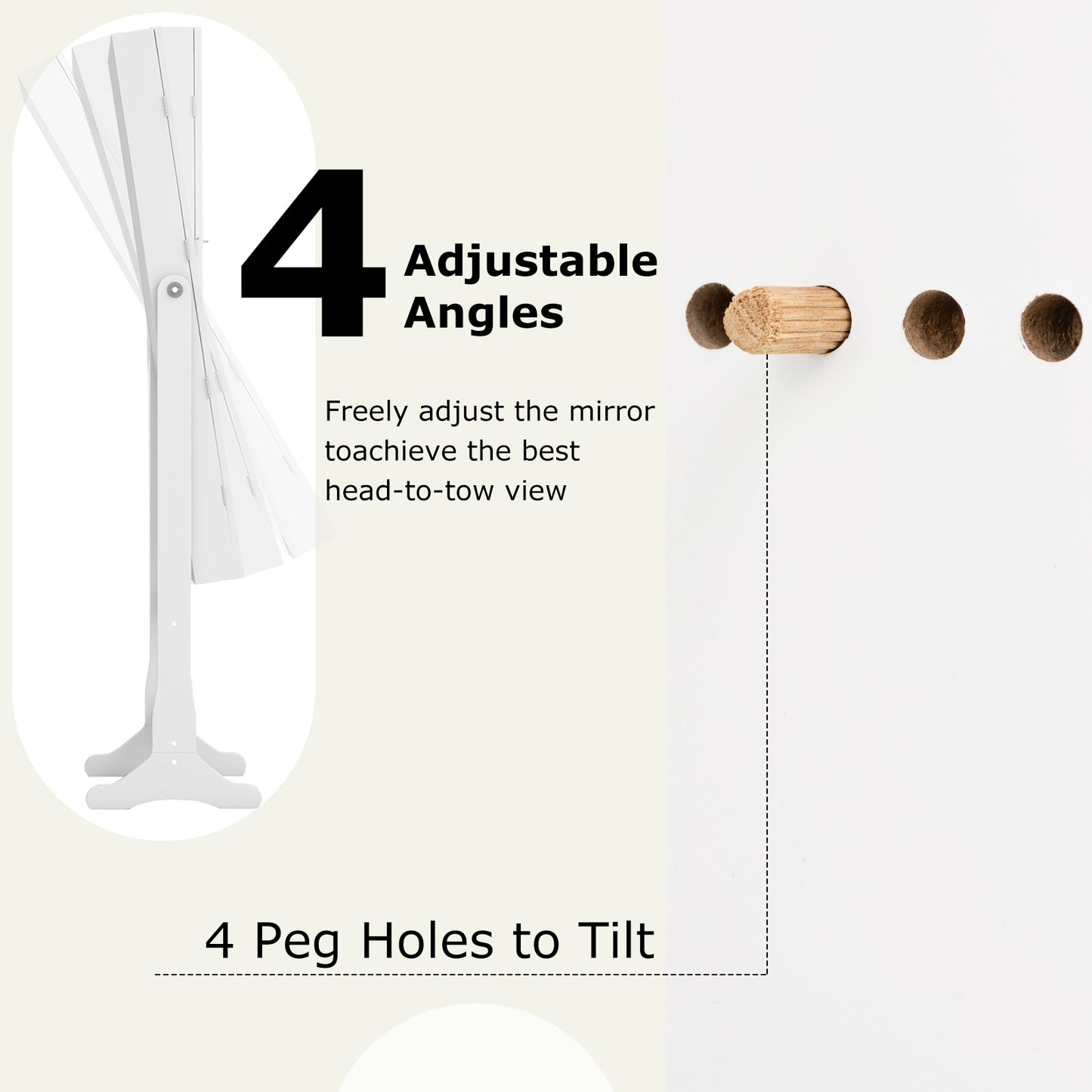 Jewelry Armoire with Full-Length Mirror and LED Lights
