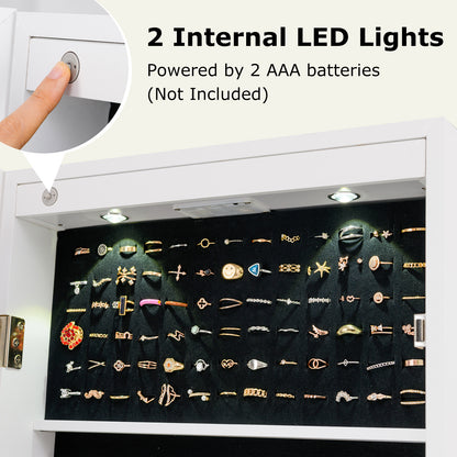 Jewelry Armoire with Full-Length Mirror and LED Lights