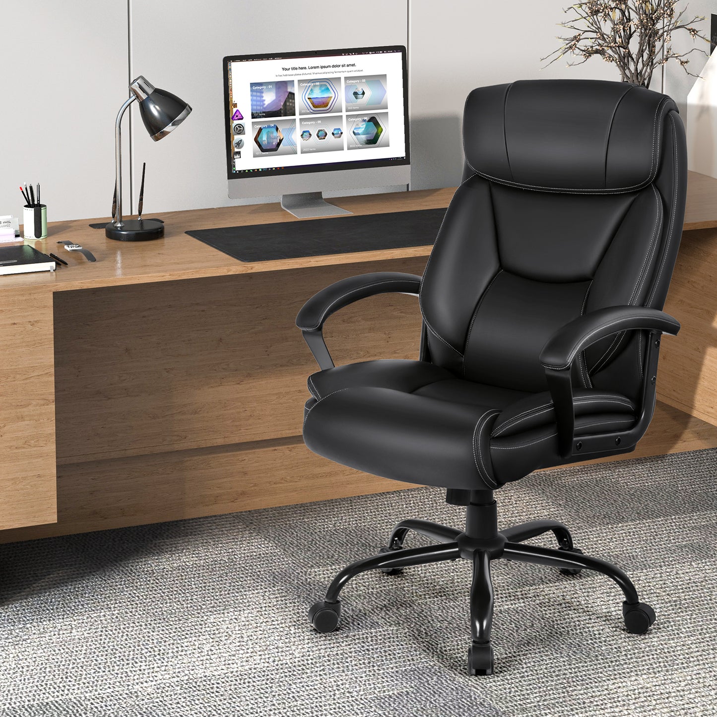 Big & Tall Executive Office Chair with 6-Point Massage