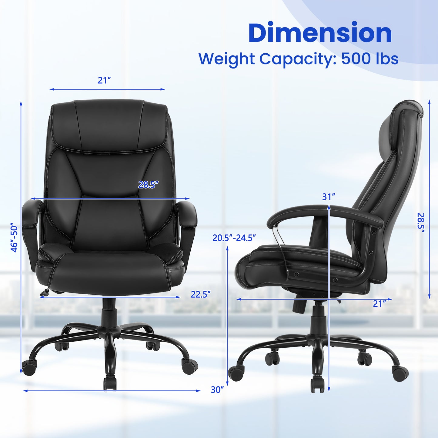 Big & Tall Executive Office Chair with 6-Point Massage