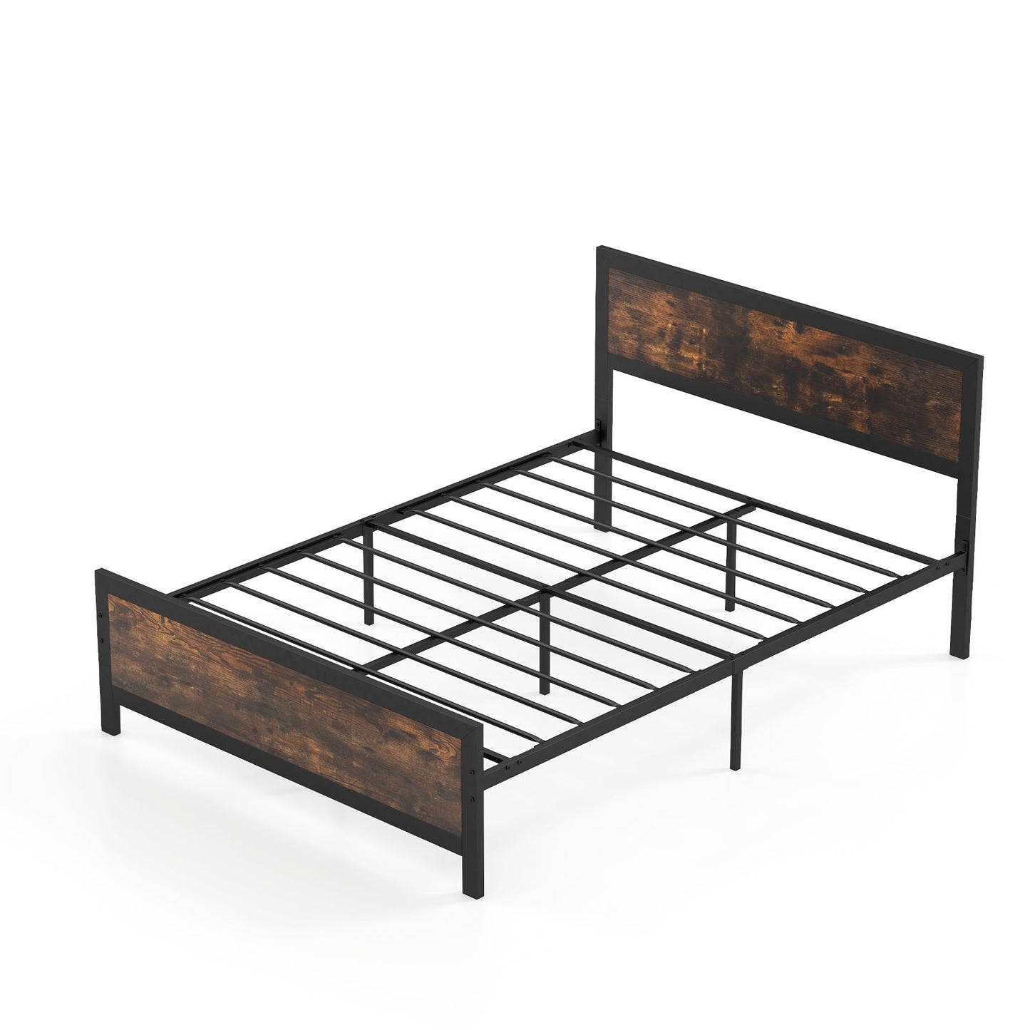 Metal Bed Frame with Headboard and Footboard