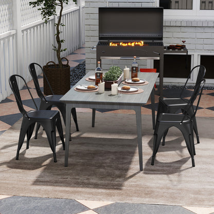 Metal Dining Chairs Set of 4 with Removable Backrest
