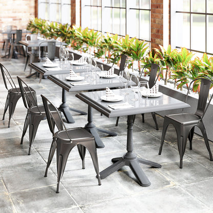 Metal Dining Chairs Set of 4 with Removable Backrest