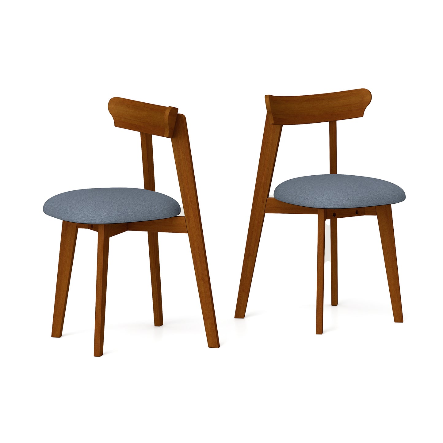 Mid-Century Dining Chair with Padded Seat - Walnut