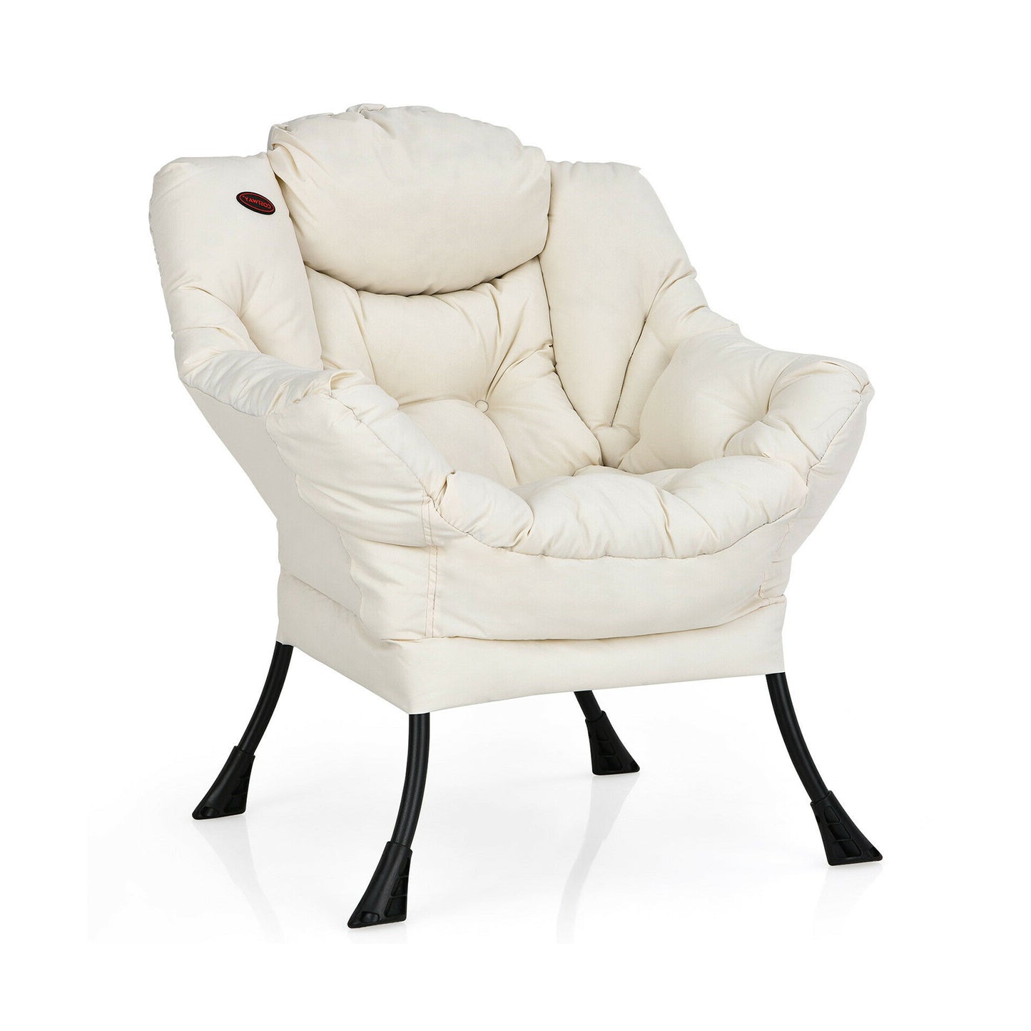 Lazy Accent Chair with Steel Frame and Side Pocket