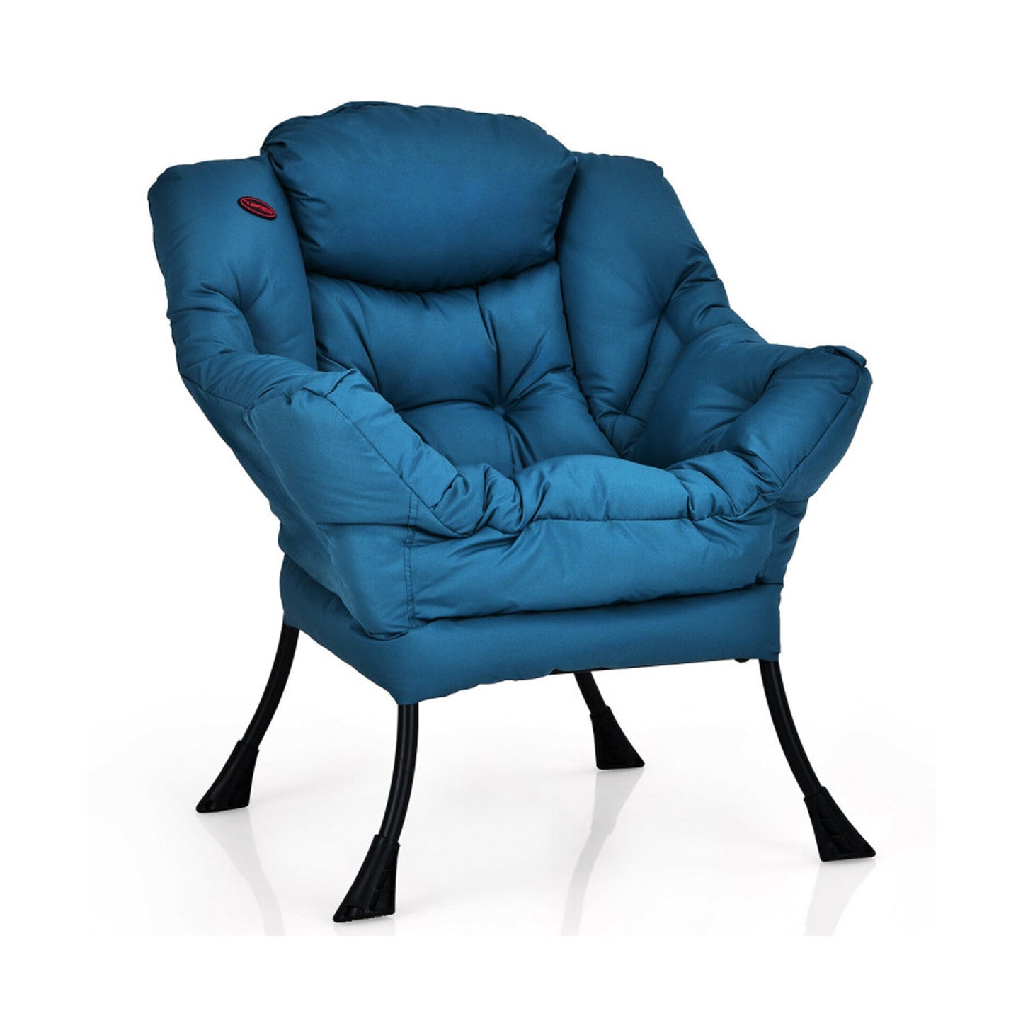 Lazy Accent Chair with Steel Frame and Side Pocket