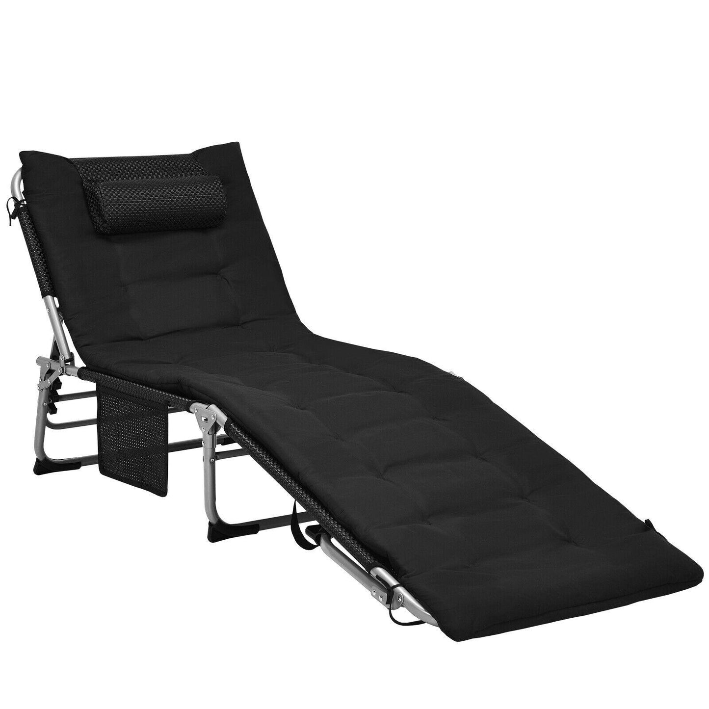 Oversize Padded Folding Chaise Lounge with Removable Mattress