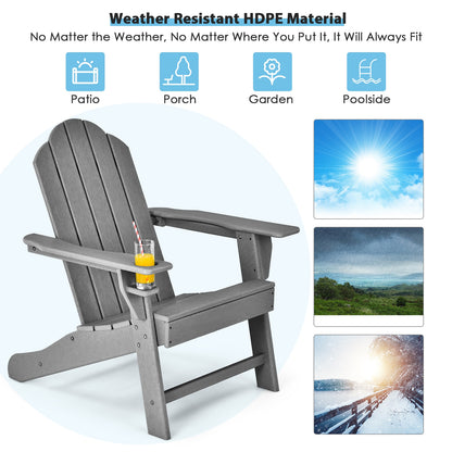 Adirondack Chair with Cup Holder - All-Weather PE