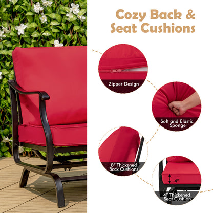 3-Piece Patio Rocking Chair Set with Coffee Table