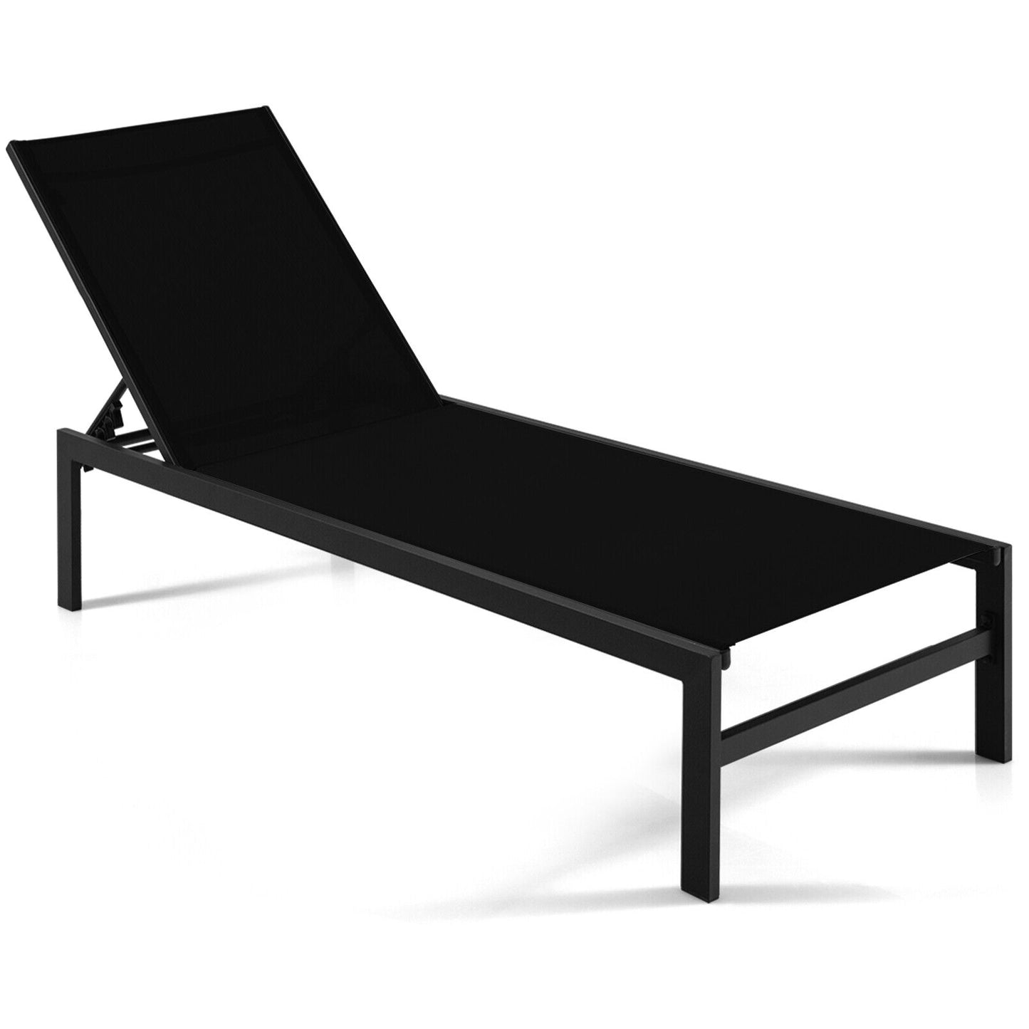 6-Position Adjustable Chaise Lounge Chair with Aluminum Frame
