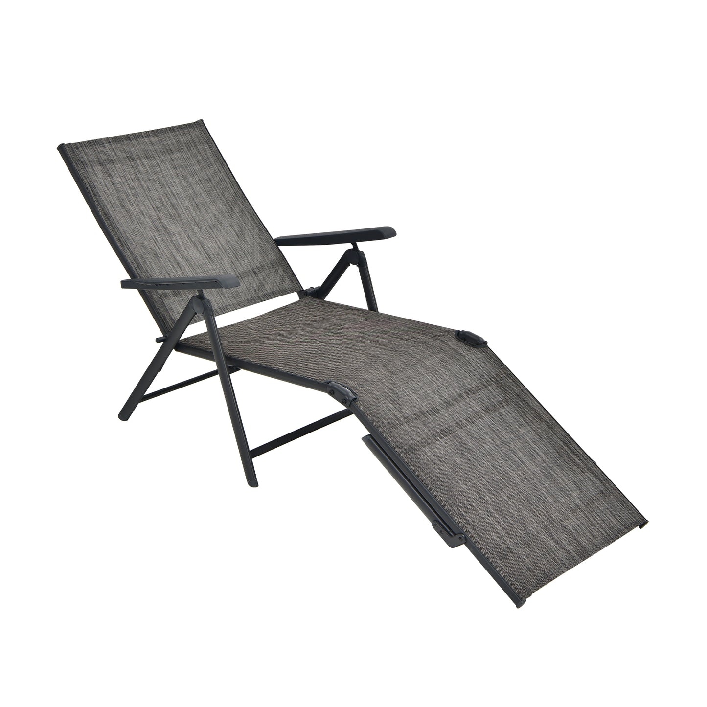 Foldable Patio Chaise Lounge Chair with Adjustable Backrest