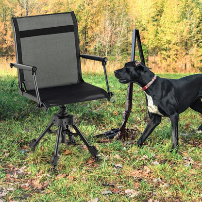 Folding Swivel Patio Chair with Adjustable Height