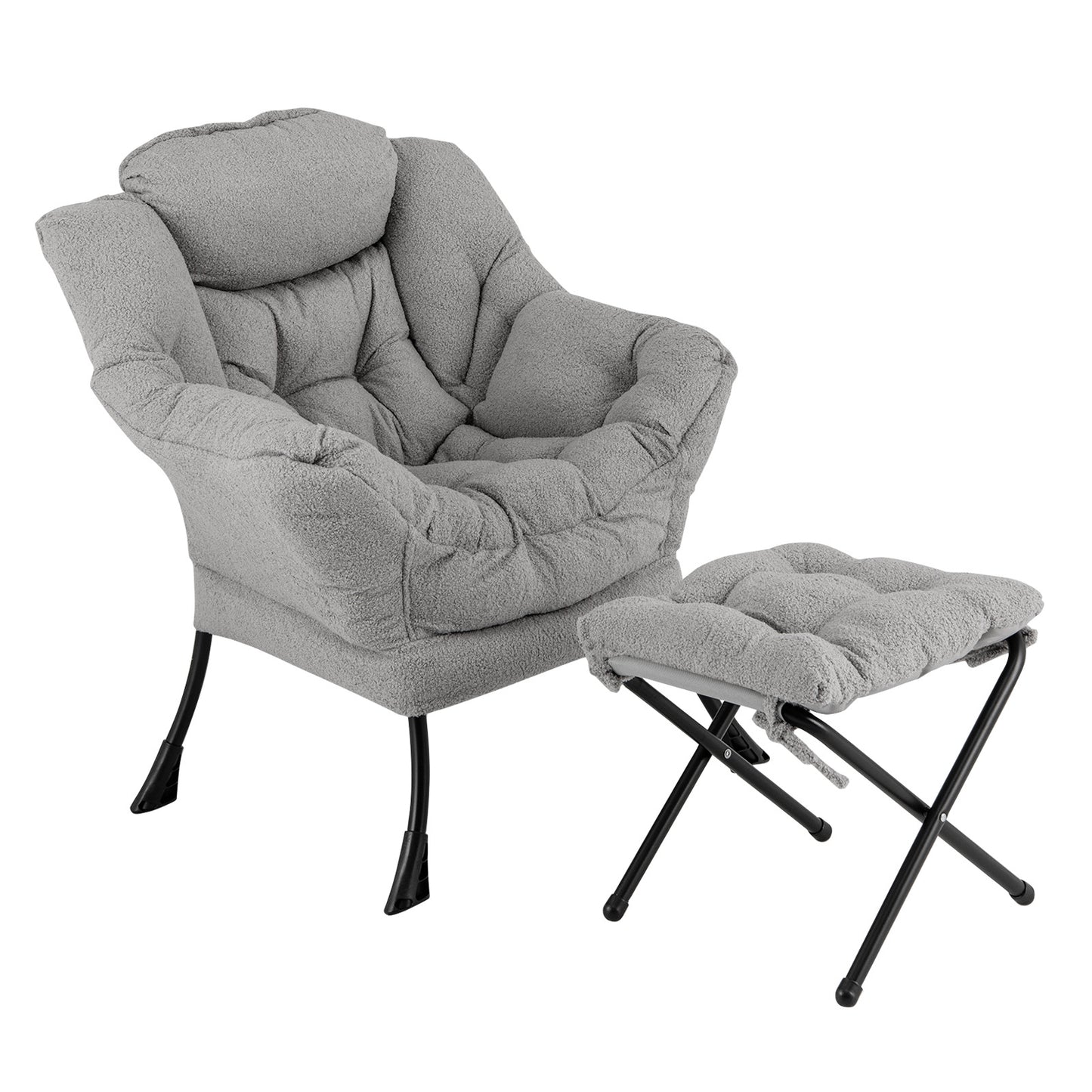 Accent Chair with Folding Footrest and Head Pillow