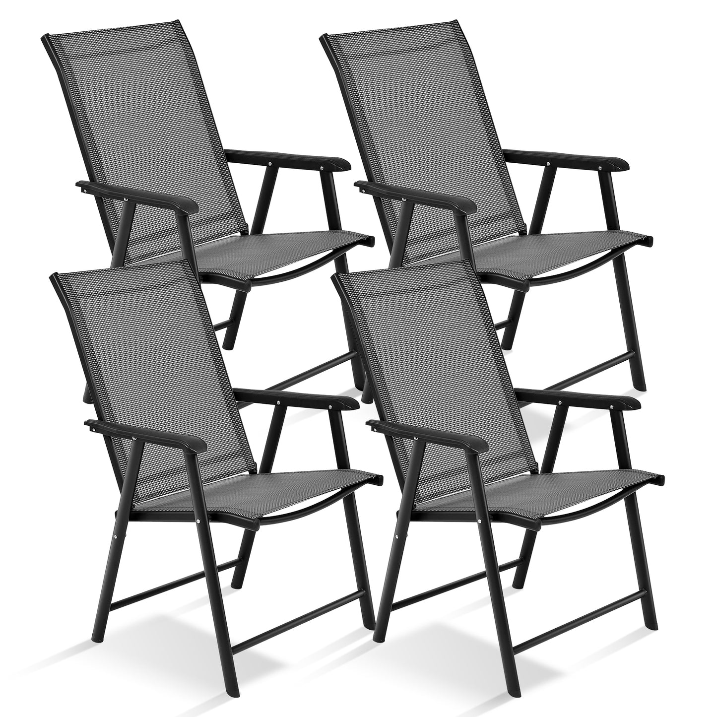 Folding Patio Dining Chairs, 4-Pack Portable Outdoor Seating