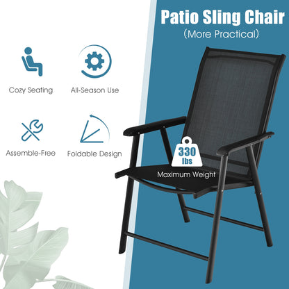 Folding Patio Dining Chairs, 4-Pack Portable Outdoor Seating