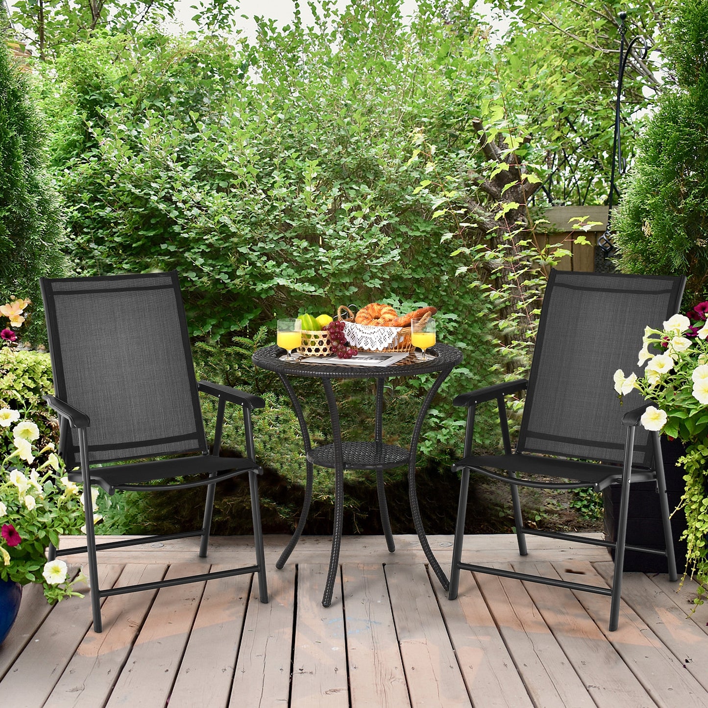 Folding Patio Dining Chairs, 4-Pack Portable Outdoor Seating