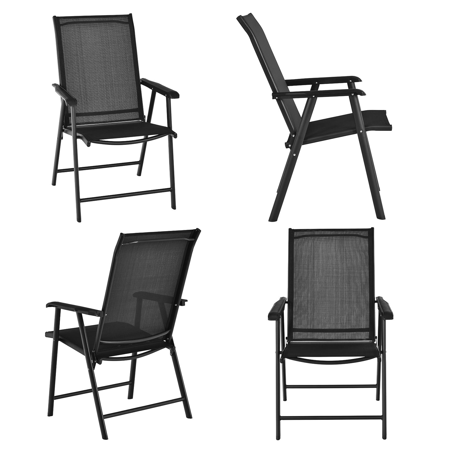 Folding Patio Dining Chairs, 4-Pack Portable Outdoor Seating