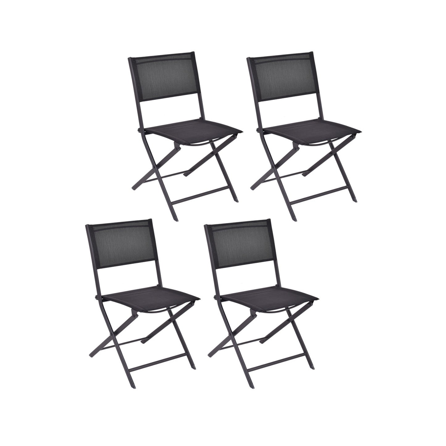 Folding Patio Dining Chairs Set of 4 - Steel Frame