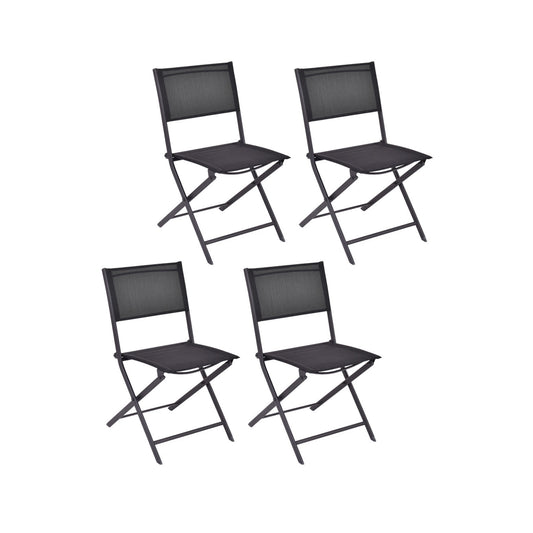 Folding Patio Dining Chairs Set of 4 - Steel Frame