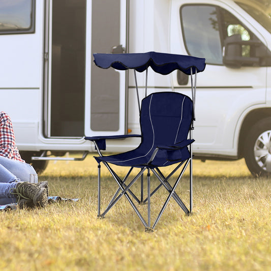 Folding Beach Canopy Chair with Cup Holders