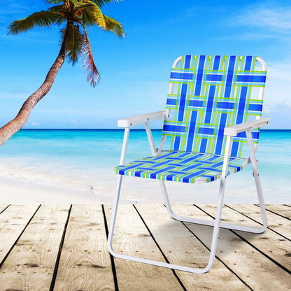 Folding Beach Chair Set of 6 with Steel Frame