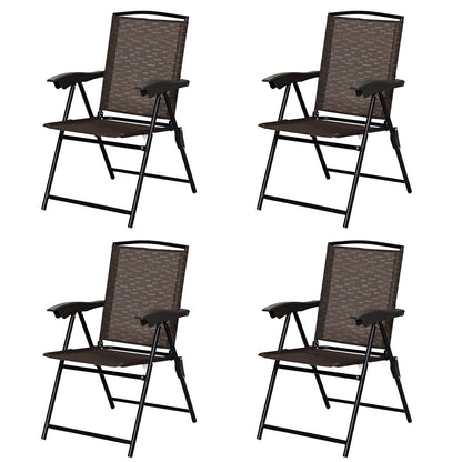 Folding Patio Dining Chairs Set of 4 with Adjustable Backrest