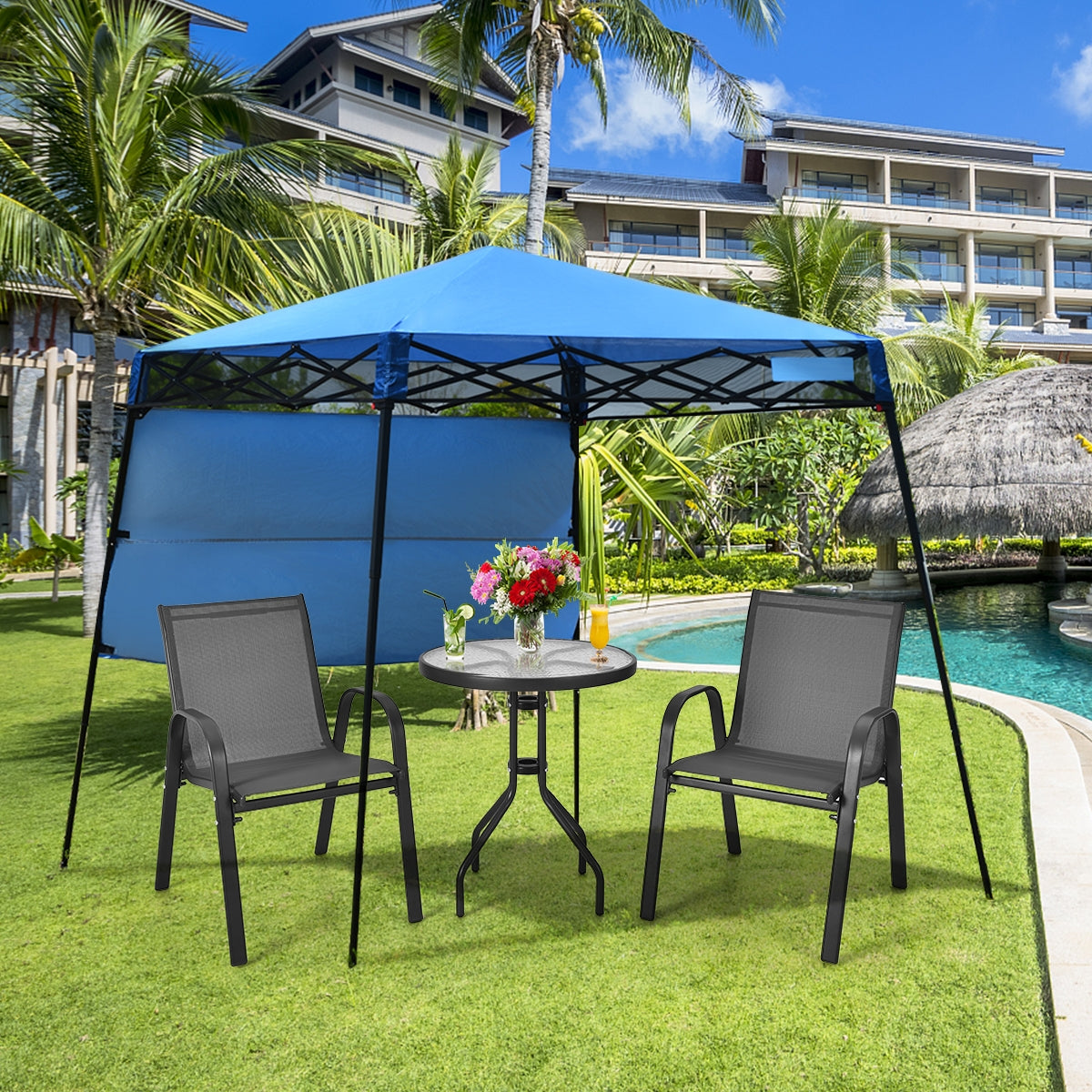 7 x 7 Feet Sland Adjustable Portable Canopy Tent with Backpack