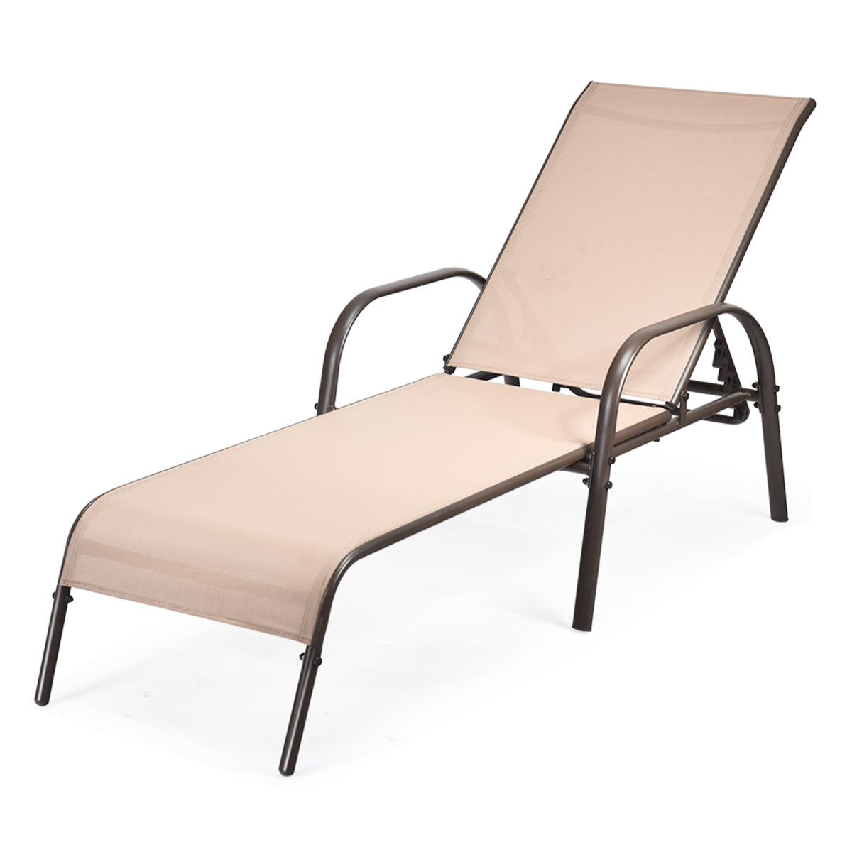 Adjustable Patio Chaise Lounge Chair with 5-Position Backrest