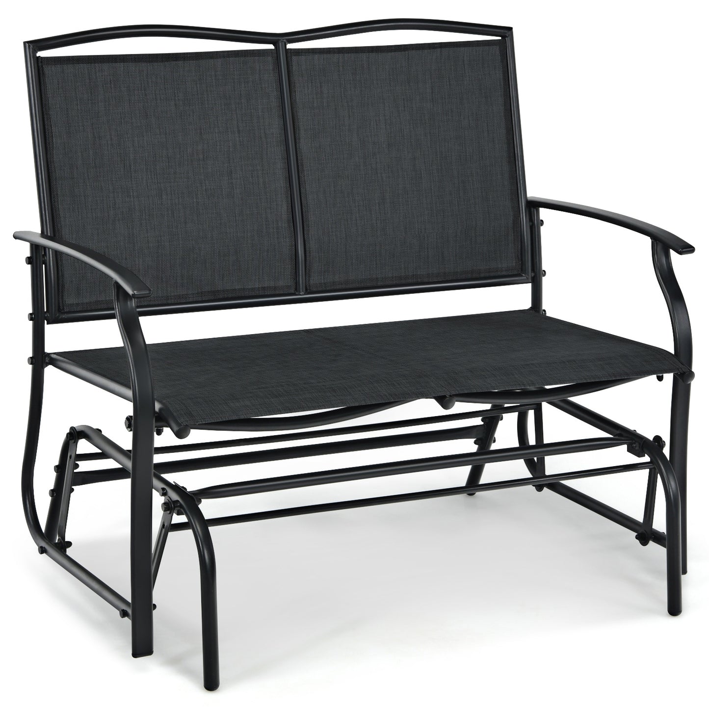 Outdoor Rocking Loveseat for Two - Steel Frame Patio Chair