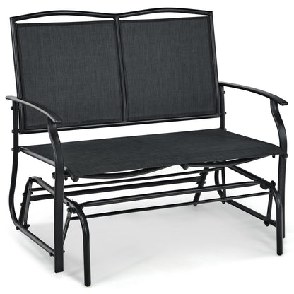 Outdoor Rocking Loveseat for Two - Steel Frame Patio Chair